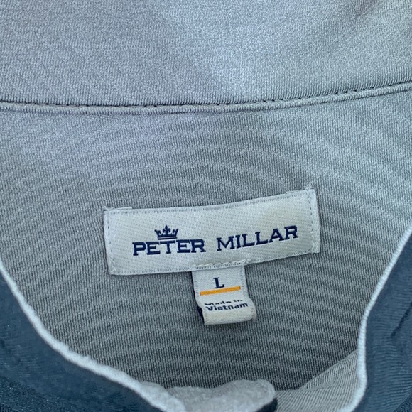 Peter Millar Perth Men Large Black Golf Performance Stretch 1/4 Zip Quarter Zip - Picture 3 of 11